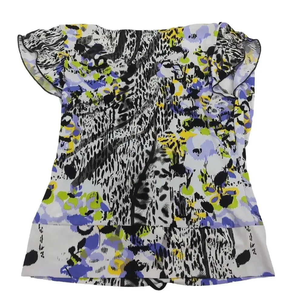 NWT IZ Byer California Polyester Blend Blouse Womens XL Floral - Picture 3 of 6